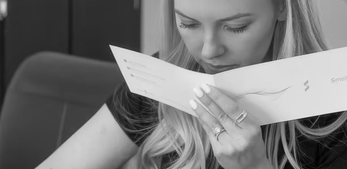 woman smell test with supersenses